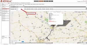 vehicle tracking screenshot, rastrac