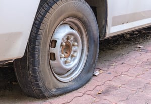 Busted tires are a very common cause of breakdowns.